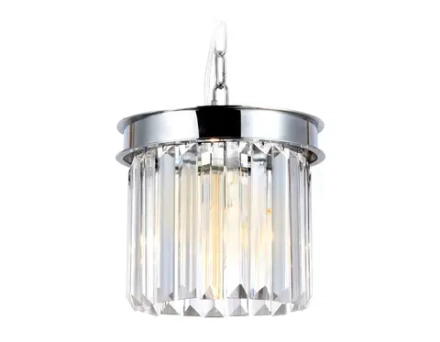 Подвесной светильник с хрусталем TR5101 CH/CL хром/прозрачный E14 max 40W D200*575