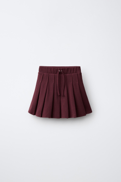 ZARA ЮБКА В СКЛАДКУ, БАКЛАЖАННЫЙ