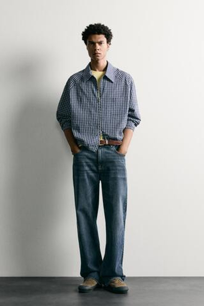 РЕЛЬЕФНАЯ КУРТКА-РУБАШКА В КЛЕТКУ — ZARA