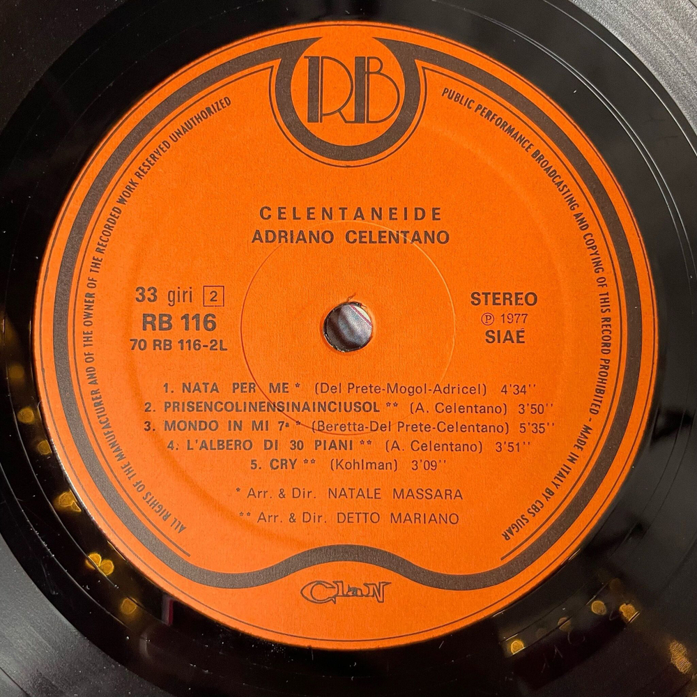 Винтажная виниловая пластинка LP Adriano Celentano Адриано Челентано Celentaneide (Italy 1977)