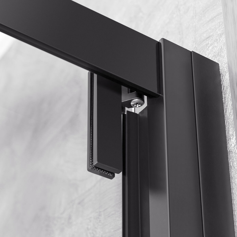 Душевой уголок Stile VSS-2ST9090CLB-L, 900*900, черный, стекло прозрачное, левый,