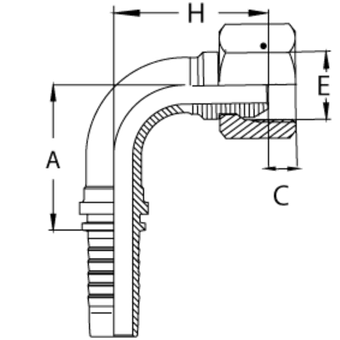 Фитинг DN 12 DK (Г) 20x1.5 (90) (накидная гайка)