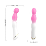 Бело-розовый вибромассажер 21,5см с круглой головкой Silicone Toys USK-V24
