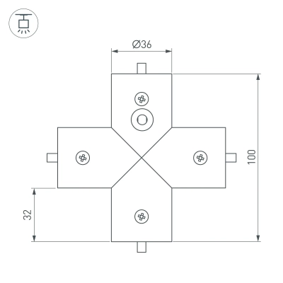Соединитель профиля ROUND-D36-360-X90 (Arlight, Алюминий)