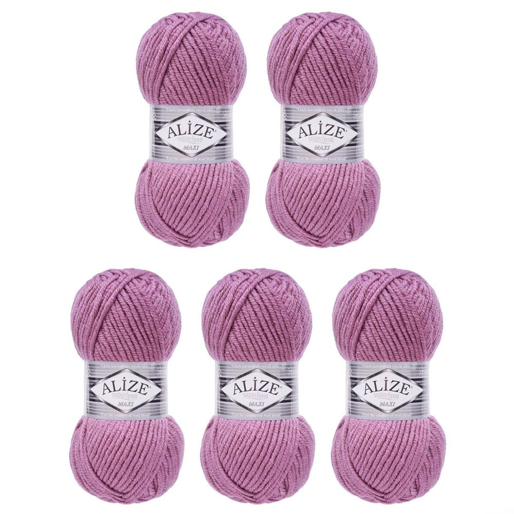 Пряжа Alize (Ализе) Superlana Maxi / уп.5 мот. по 100 г, 100м, 028 сухая роза A