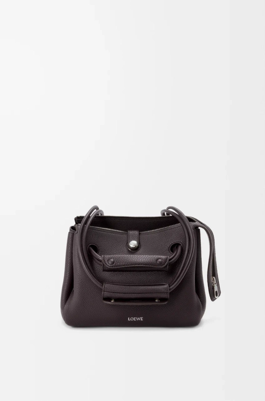 Loewe Маленькая сумка Madrid из мягкой зернистой телячьей кожи, темно-коричневый