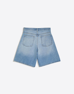 Женские джинсовые шорты-бермуды с поясом на запахе - BERSHKA