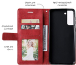 Дизайнерский чехол-книжка из кожи для SAMSUNG GALAXY S21 5G с отделом для наличных, 3 слотами для карт и подставкой