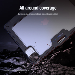 Чехол книжка от Nillkin для Apple iPad Air 13 (2025, 2024) и Pro 12.9 (2020-2022), серия Bumper Pro Case-Multi Angle Folding Style, многофункциональный складной стиль