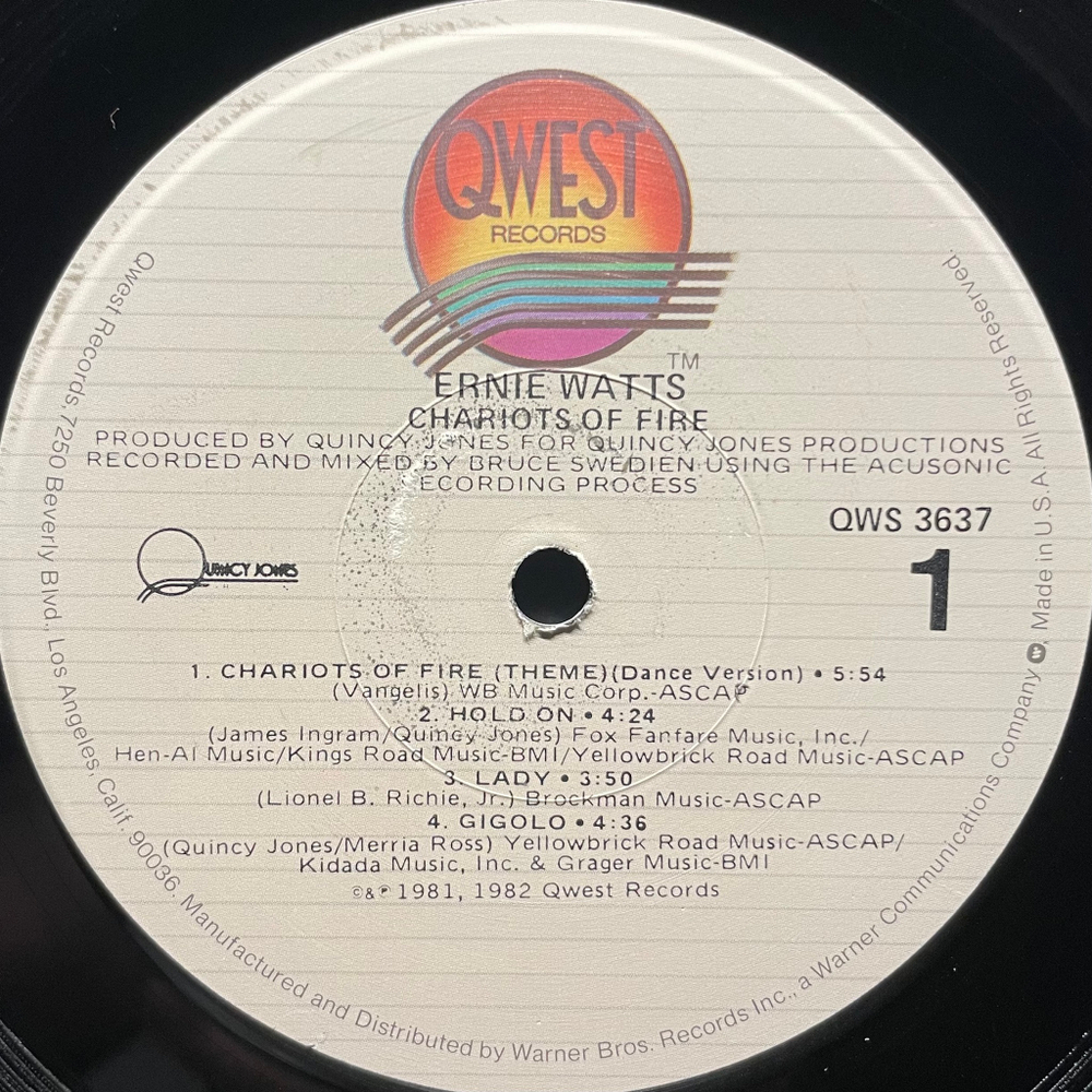 Ernie Watts - Chariots Of Fire (США 1982г.)
