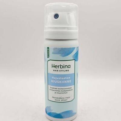 Лак для волос Herbina Sensitive без отдушек, без силикона дорожный 50 мл (Из Финляндии)