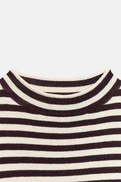 ZARA ТОП В ПОЛОСКУ, ЭКРЮ/ГРАНАТОВЫЙ