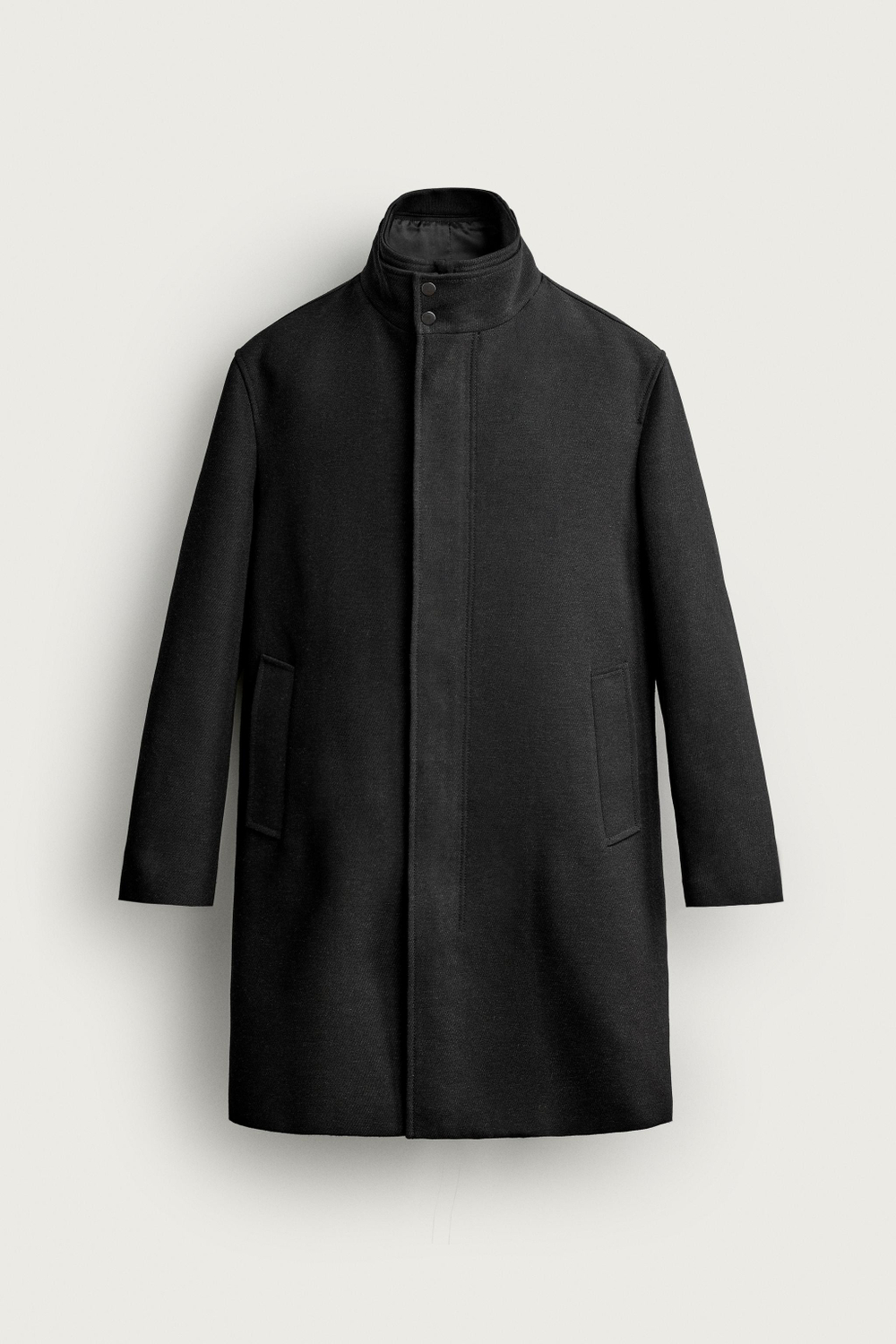 ПАЛЬТО КЛАССИЧЕСКОГО КРОЯ СО СЪЕМНЫМ ВОРОТНИКОМ — ZARA