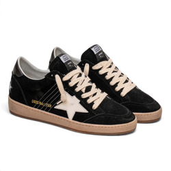 Men's Golden Goose Ball Star in black suede with white leather star