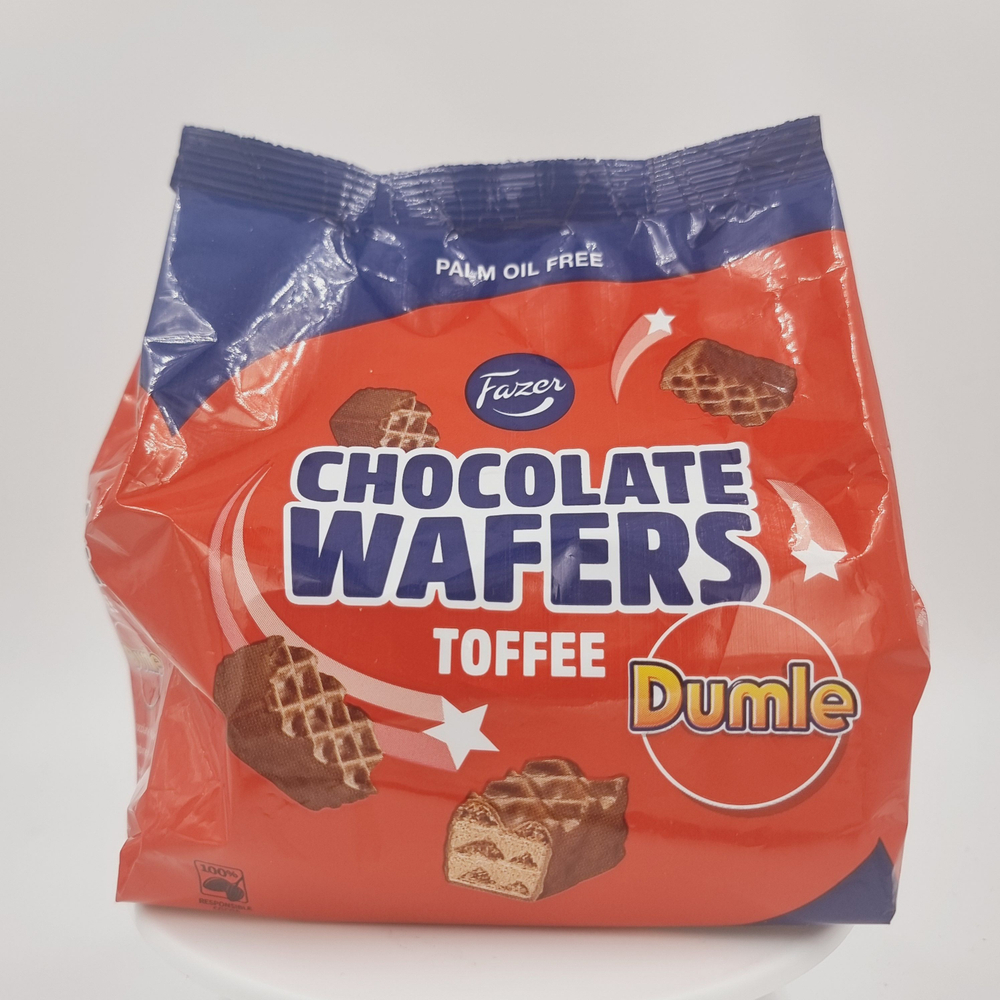 Вафли в шоколаде Fazer Dumle Toffee с шоколадно-карамельной начинкой 175 г (из Финляндии)