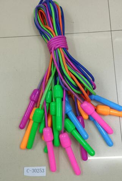 Скакалка 2.7м, цветая, тканевая, ручка 15 см, с-30253