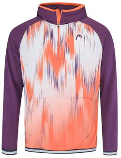 Мужская теннисная кофта Head Topspin Hoodie - flamingo/print vision