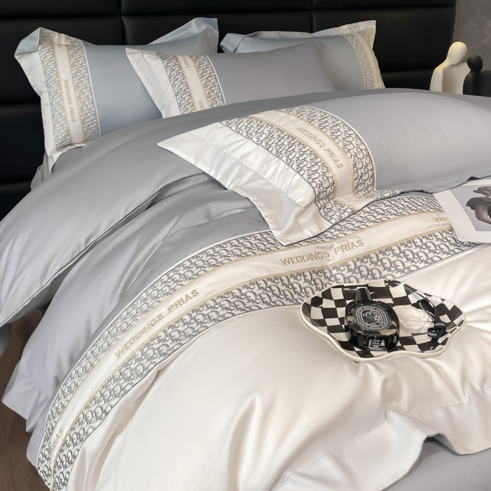 ZEPHYR HOME Постельное белье на двуспалку Египетский хлопок 100s Dior голубой