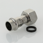 Пресс-вставка из нержавеющей стали AISI 304 с накидной гайкой, VT.INOX-PRESS, VALTEC