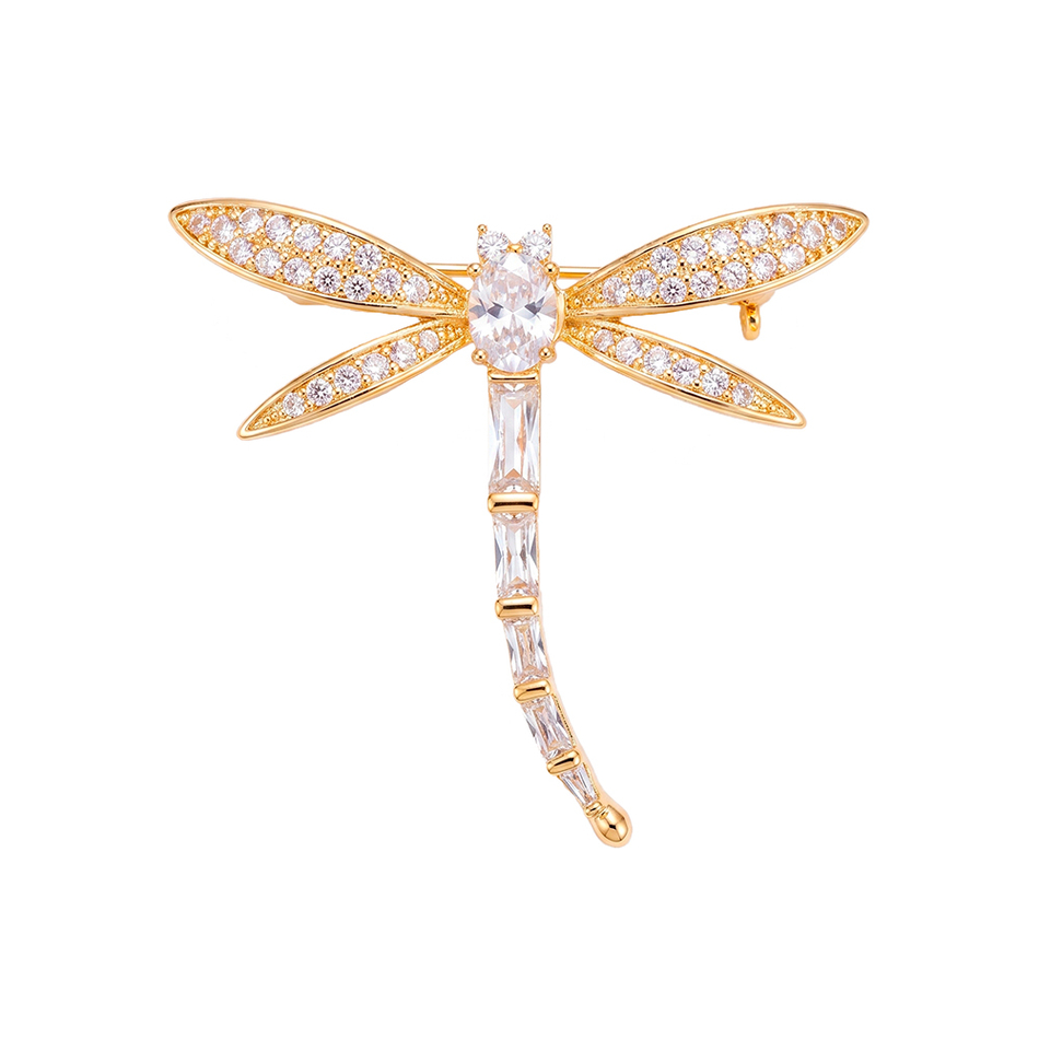 Брошь Fiore Luna Стрекоза золотая FBB01471-02 G