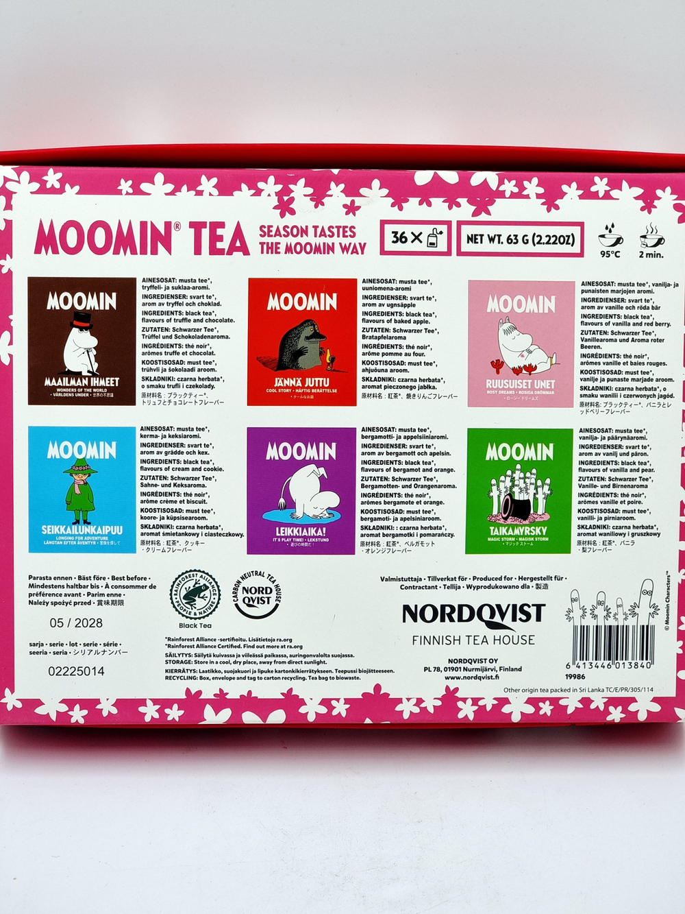 Чай черный 6 вкусов NORDQVIST MOMIN TEA "Seasons Tastes the Moomin Way" 36 пакетиков (из Финляндии)