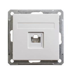 W59 РОЗЕТКА компьютерная RJ45 кат. 5e, механизм, БЕЛЫЙ