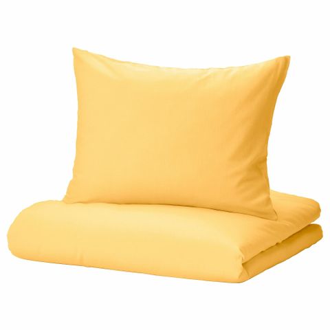 Комплект постельного белья IKEA NATTSVARMARE (НАТТСВАРМАРЕ), Двуспальный, Желтый, 240x220,50x80 см