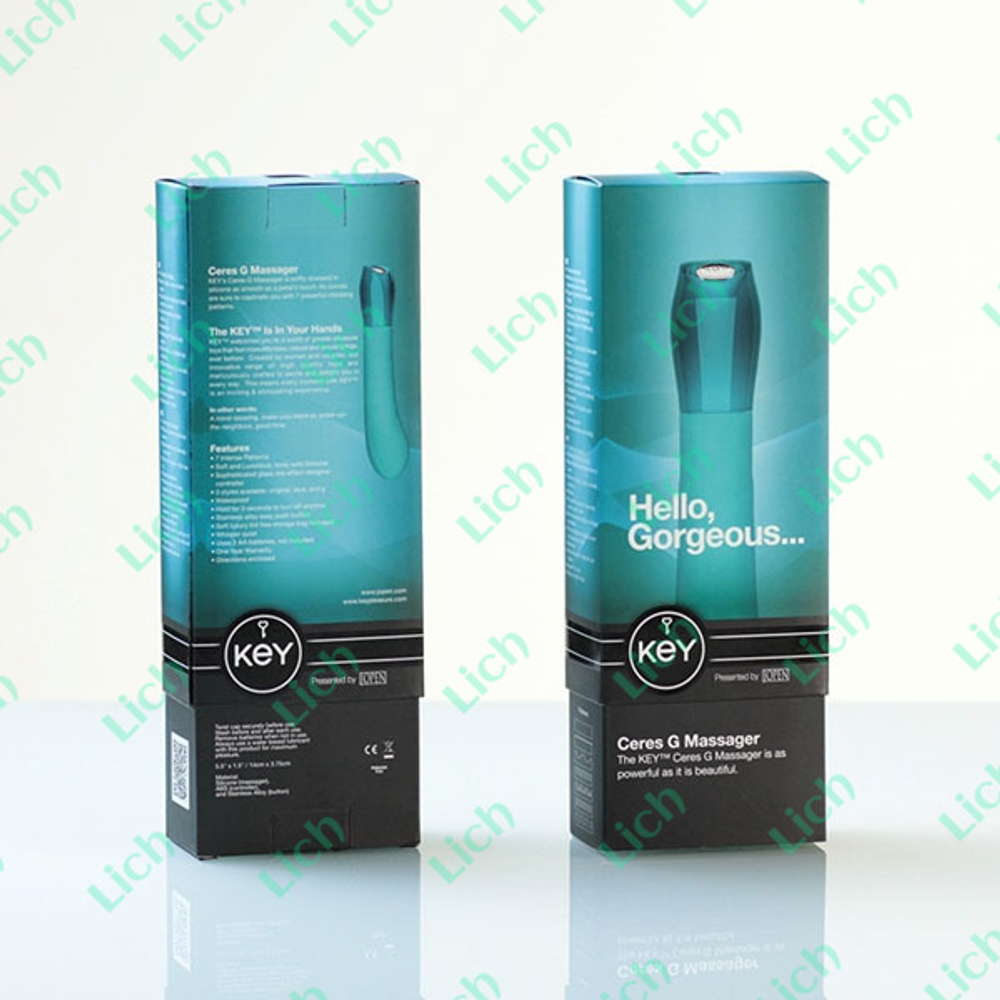 Голубой вибромассажер с изогнутой головкой Ceres G Spot