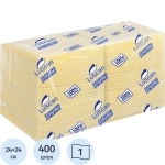 Салфетки бумажные Luscan Profi Pack 1-слойные 24х24 см жёлтые (400 листов в пачке)