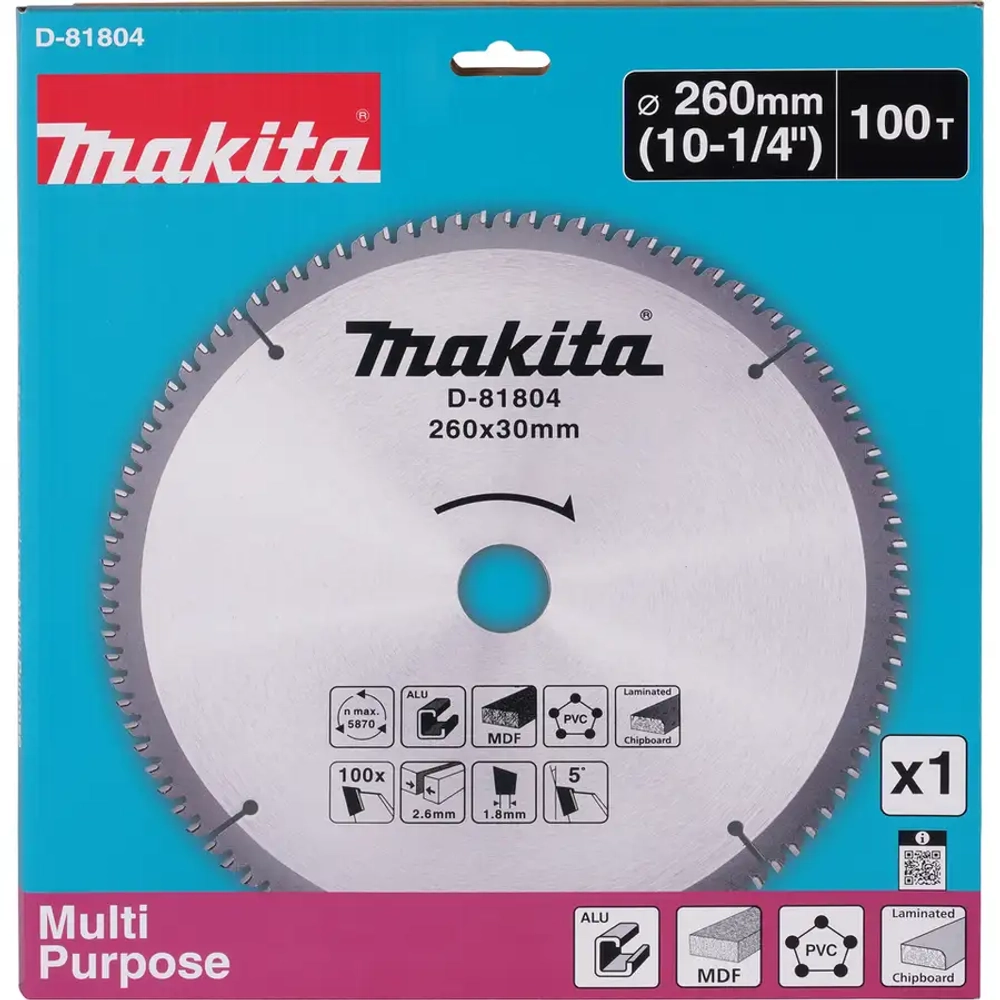 Пильный диск универсальный 260x30x2,6/1,8х100T Makita D-81804