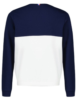 Кофта для мальчика теннисная Le Coq Sportif TRI Crew Sweat N°1 SS23 - bleu nuit/new optical white