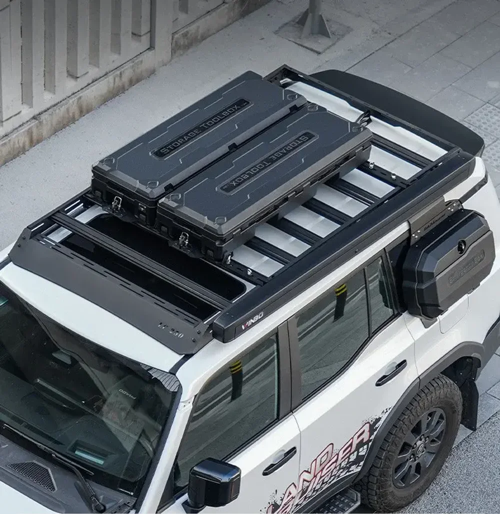 Платформа на крышу с лестницей на Toyota Land Cruiser Prado 250 LC250 Крузак Прадо ящик Маркиза багажник