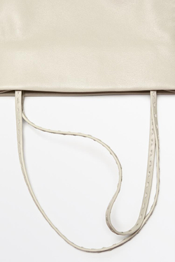Massimo Dutti Сумка с двумя отделениями из кожи наппа, золотой