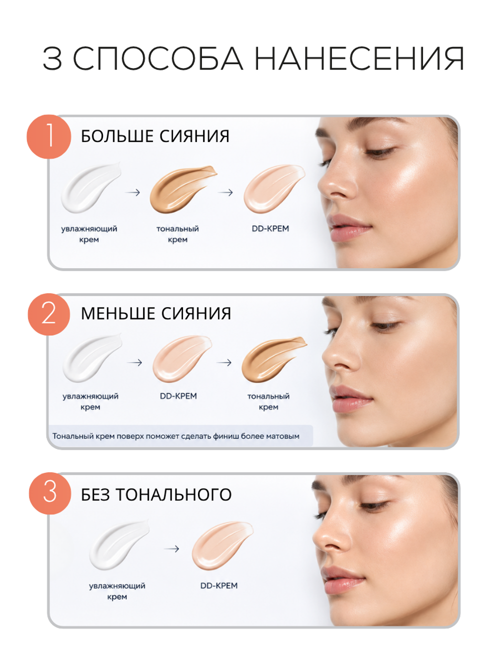 DD-КРЕМ 3в1 - SPF50 ЗАЩИТА, ВЫРАВНИВАНИЕ ТОНА И СИЯНИЕ КОЖИ