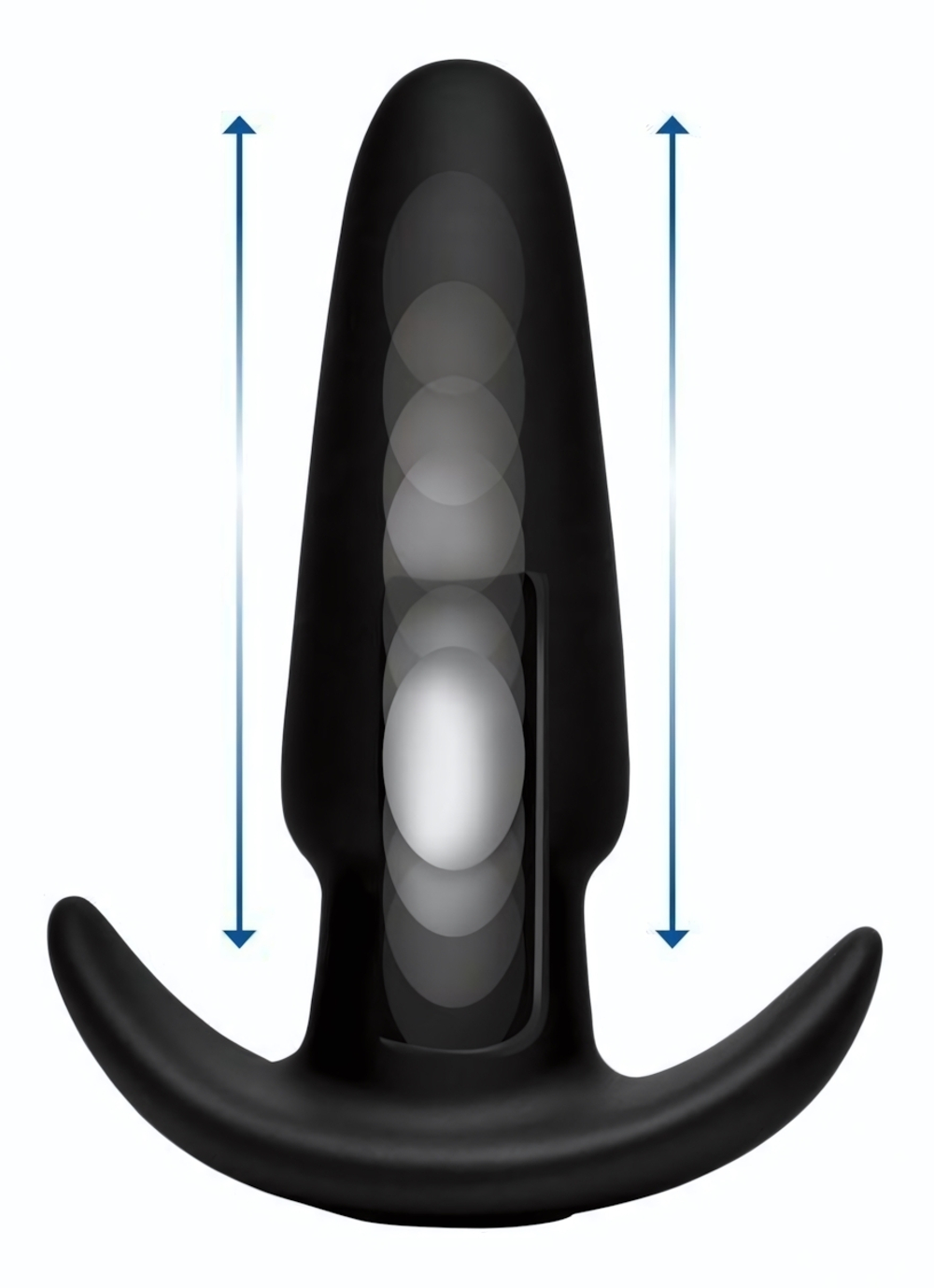 Черная анальная вибропробка Kinetic Thumping 7X Medium Anal Plug - 13,3 см. (Цвет: черный)
