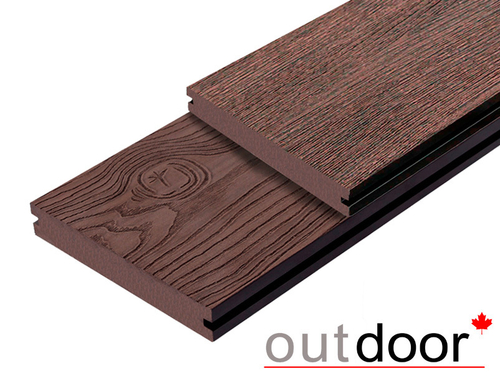 Террасная доска ДПК Outdoor 3D 140*25*3000 мм. полнотелая СТОРМ/ОКЕАН Браун коричневая микс