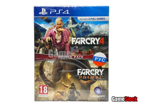 PS4 Far Cry 4 + Far Cry Primal Double Pack (Новый, Полностью на русском языке, CUSA-00462/03310)