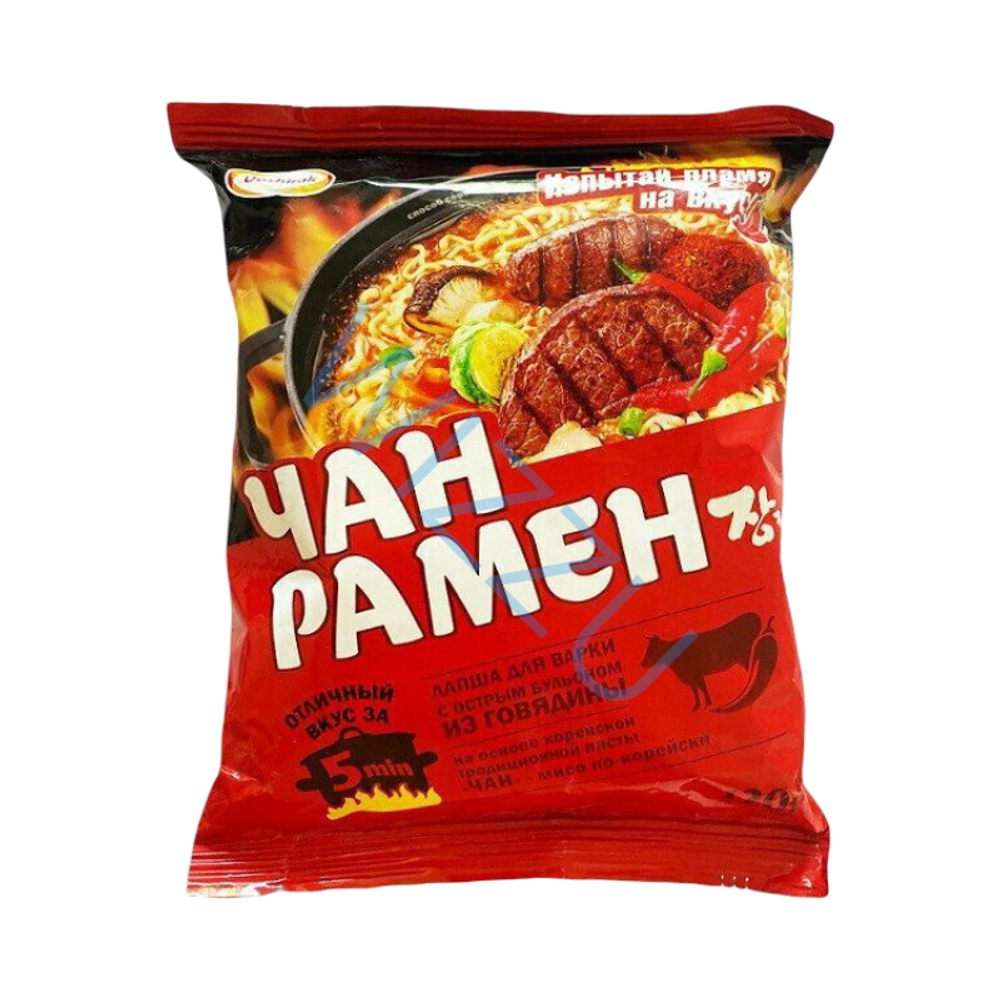 Лапша Чан рамен традиционная корейская с острой говядиной, 120 г