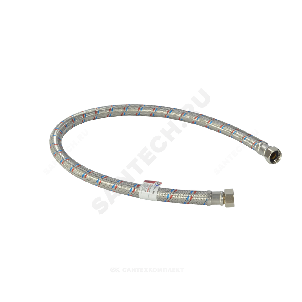 Подводка гибкая для воды нержавеющая оплетка ГИГАНТ 1/2" г-г L=0.6м AQUALINE 04933