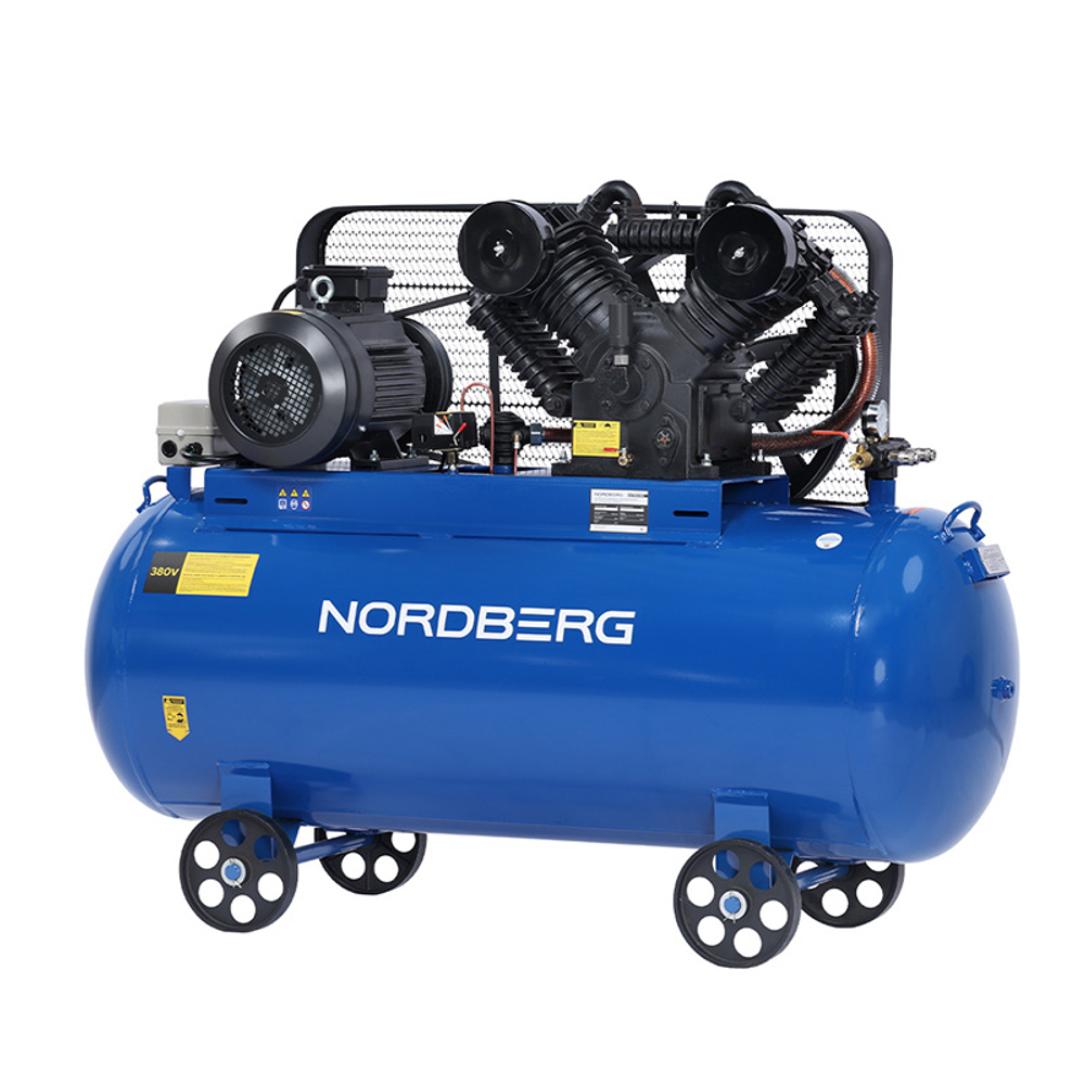NORDBERG (NCT370/1400) Компрессор поршневой с ременной передачей 380 В, ресивер 370 л, 1400 л/мин