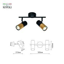 Светильник настенно-потолочный спот Rivoli Belladonna 7073-702 2 х GU10 15 Вт поворотный | Споты-Подсветки