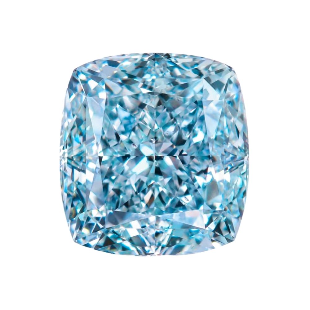 Бриллиант Fancy Light Blue VVS2 Антик 0,44 карата 4,8 х 4,5 мм Бриллиант Fancy Light Blue VVS2 Антик 0,44 карата 4,8 х 4,5 мм