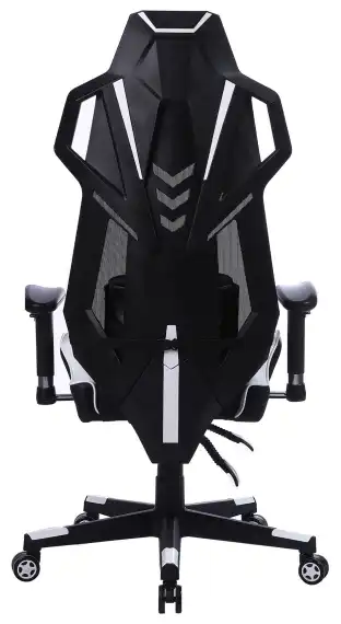 Кресло игровое Cactus Cs-Chr-090 черный/белый экокожа/сетка крестов. нейлон