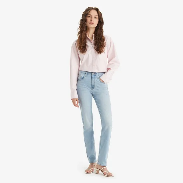 Джинсы женские LEVI'S 724 HIGH RISE STRAIGHT LIGHT INDIGO - WORN IN