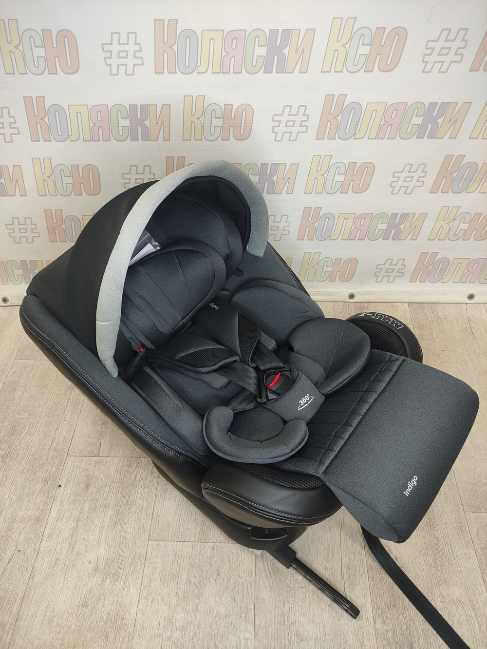 Автокресло детское Indigo MAX-X Isofix группа 0/1/2/3 (0-36) графит