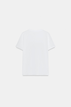ZARA ФУТБОЛКА С БЛЕСТЯЩИМ ПРИНТОМ, ЗОЛОТИСТЫЙ