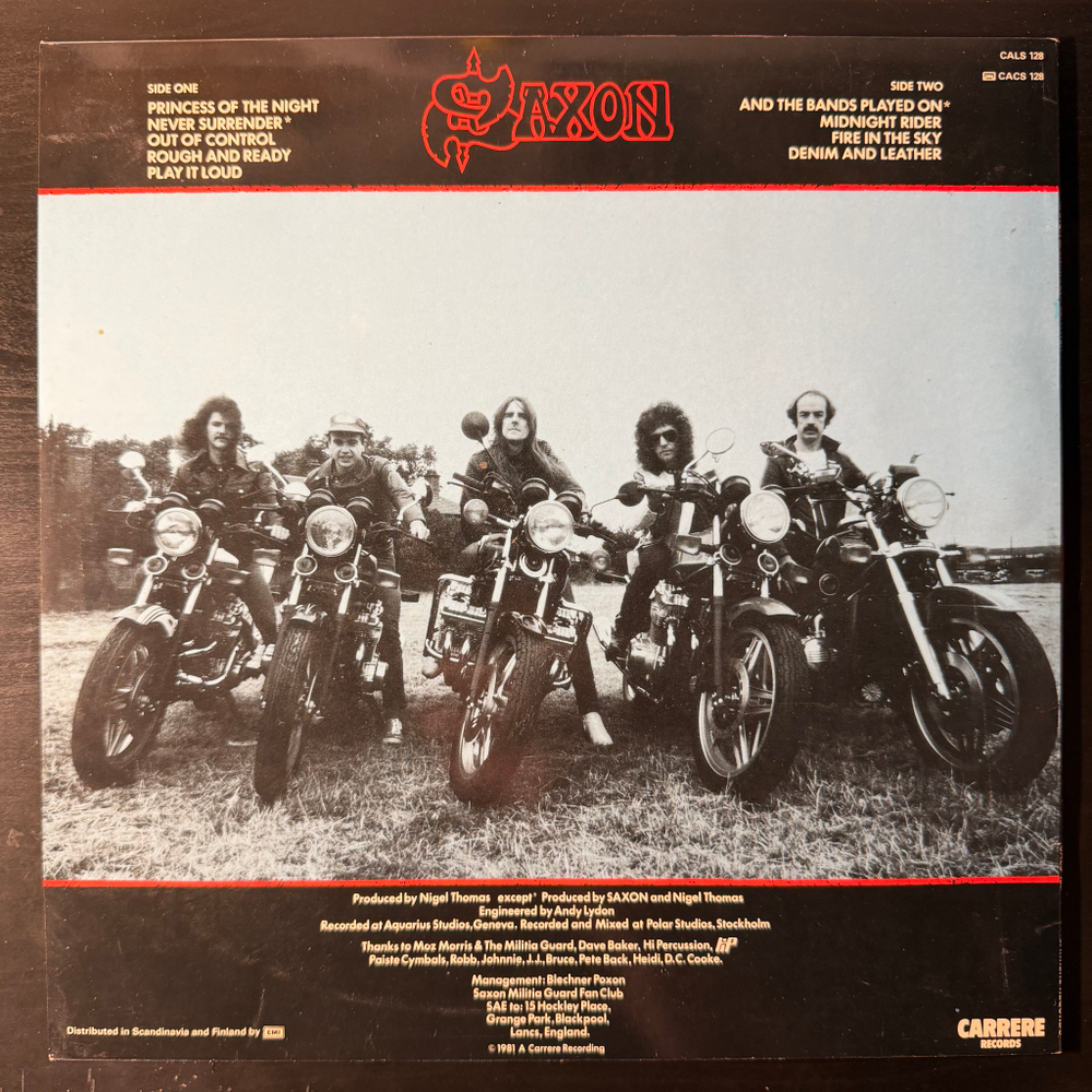 Saxon ‎– Denim And Leather (Скандинавия 1981г.)