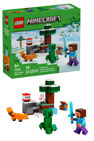 Конструктор Лего Майнкрафт Приключения Стива в тайге 21583 | LEGO Minecraft Steve’s Taiga Adventure  | 79 деталей | 6+