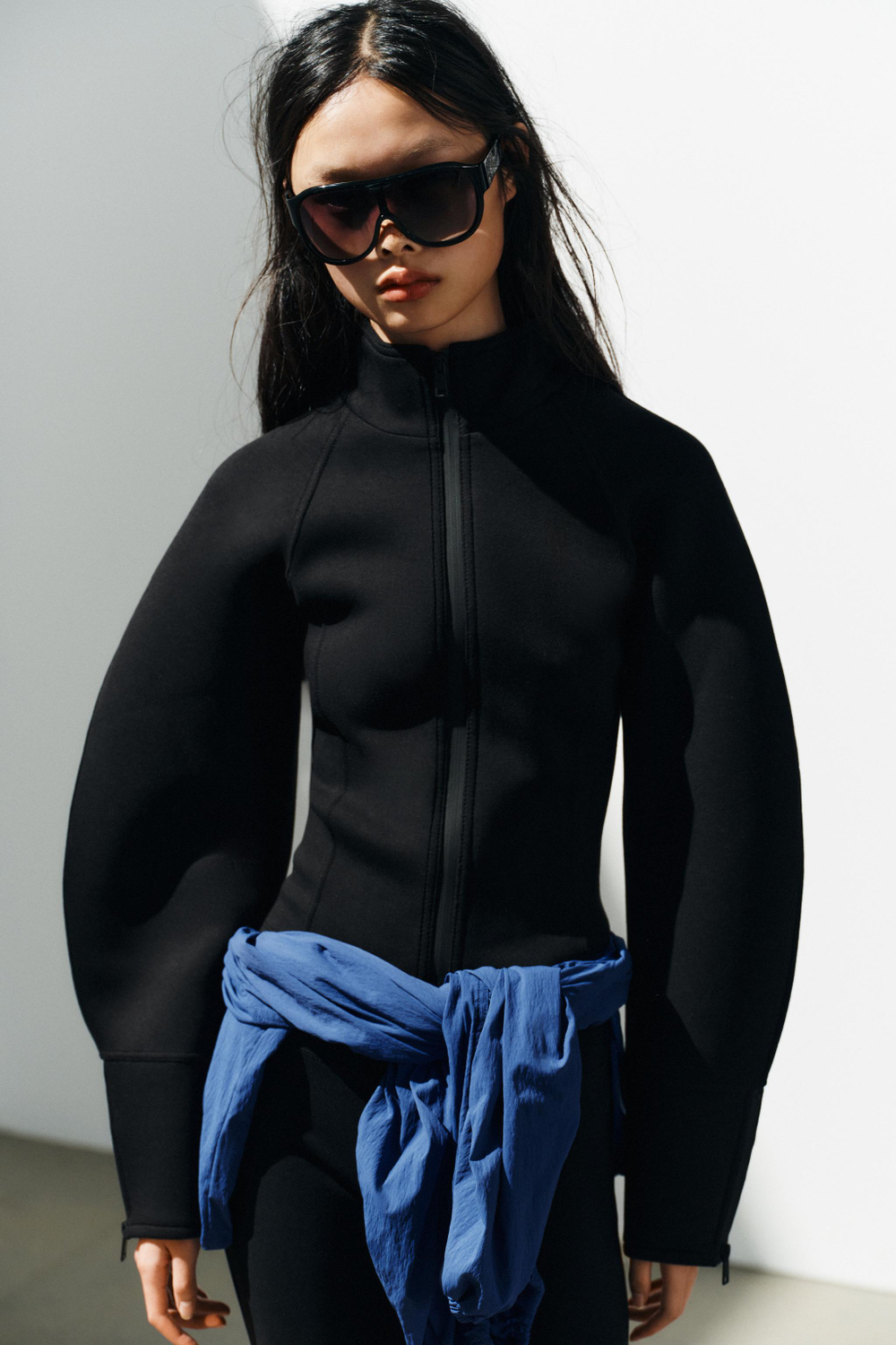 ZARA КУРТКА С МОЛНИЯМИ, ЧЕРНЫЙ
