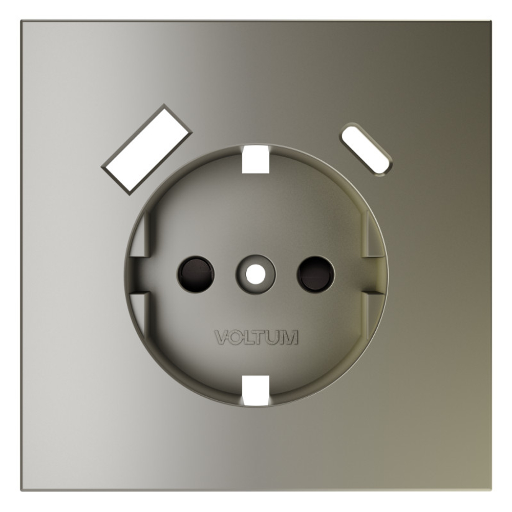 Накладка для розетки с заземлением и защитными шторками, с USB A+C, S70 (шелк)